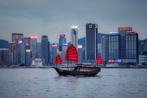 a boat sailing in the water