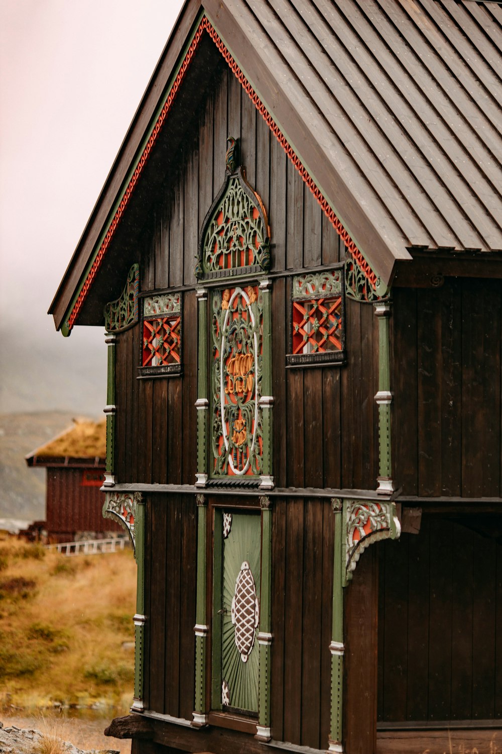 a building with colorful decorations