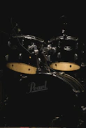 A modern drum set with cymbals in a bright, inviting room.