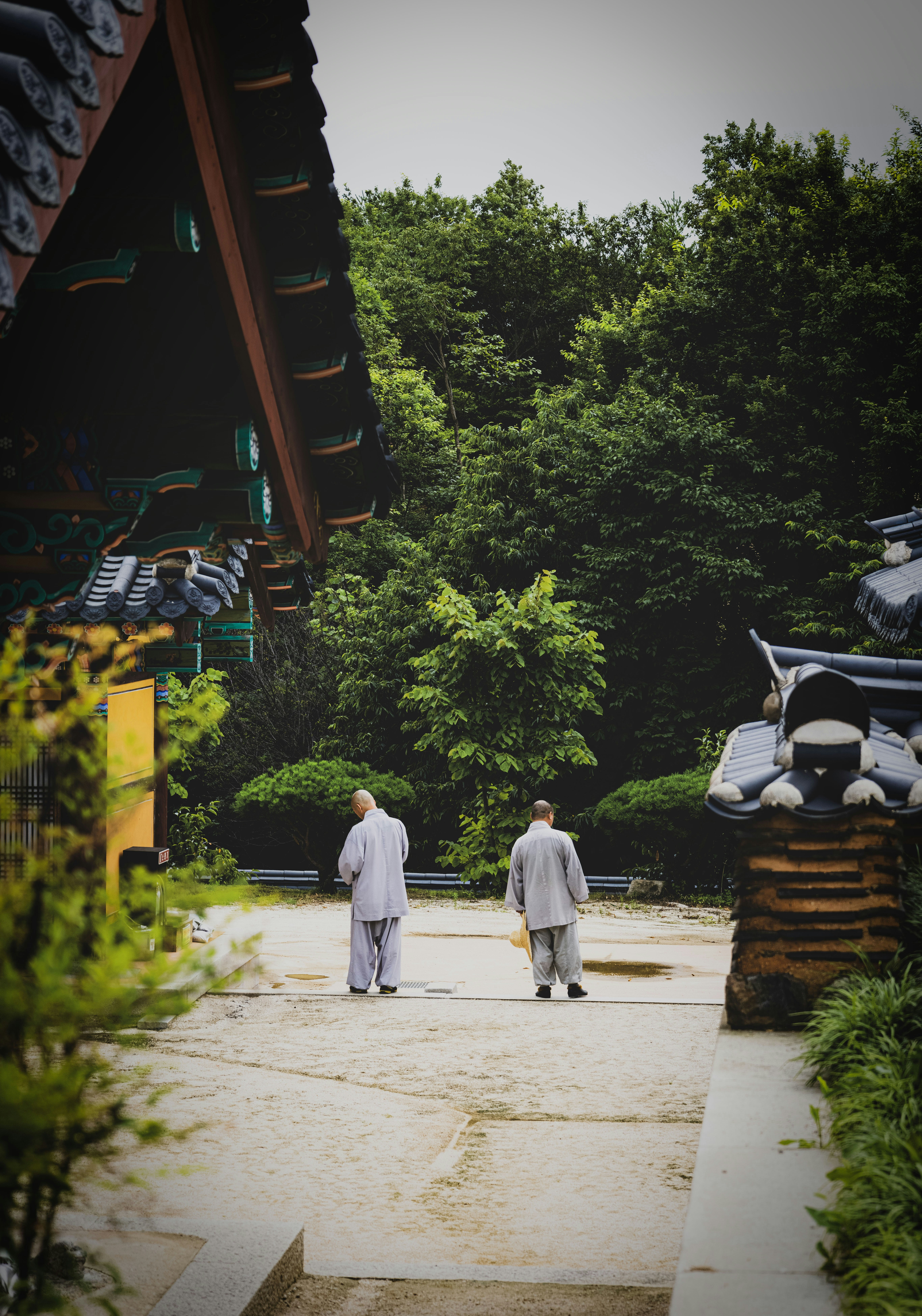 Korean monks taking a break in Naksansa temple.