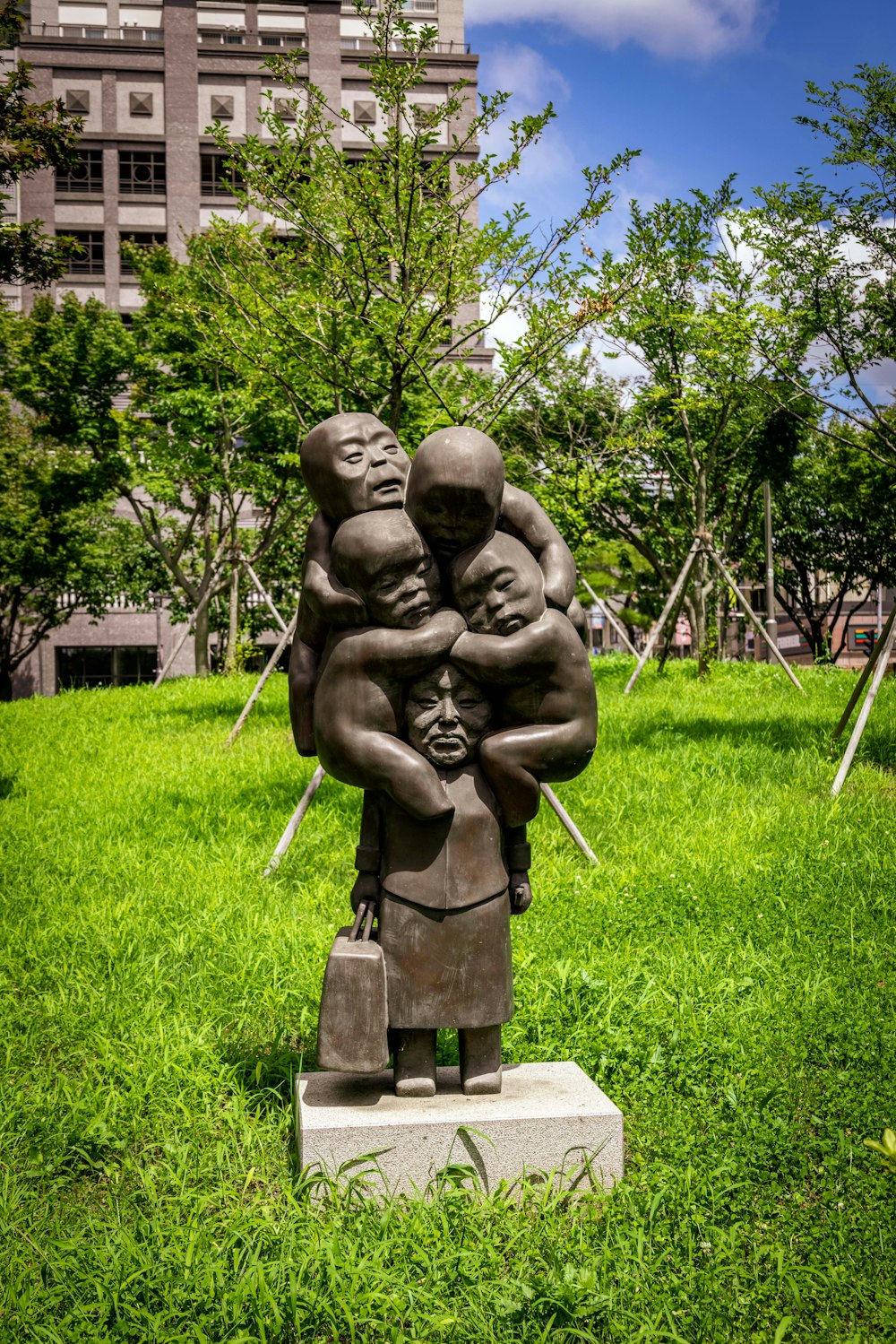 a statue of a couple of children