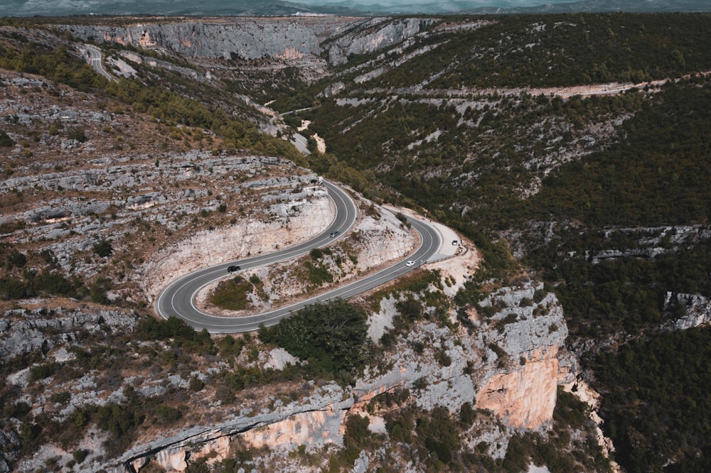 a high angle view of a road