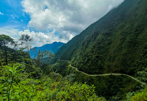 a valley between mountains