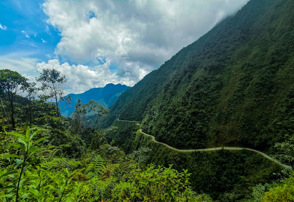 a valley between mountains