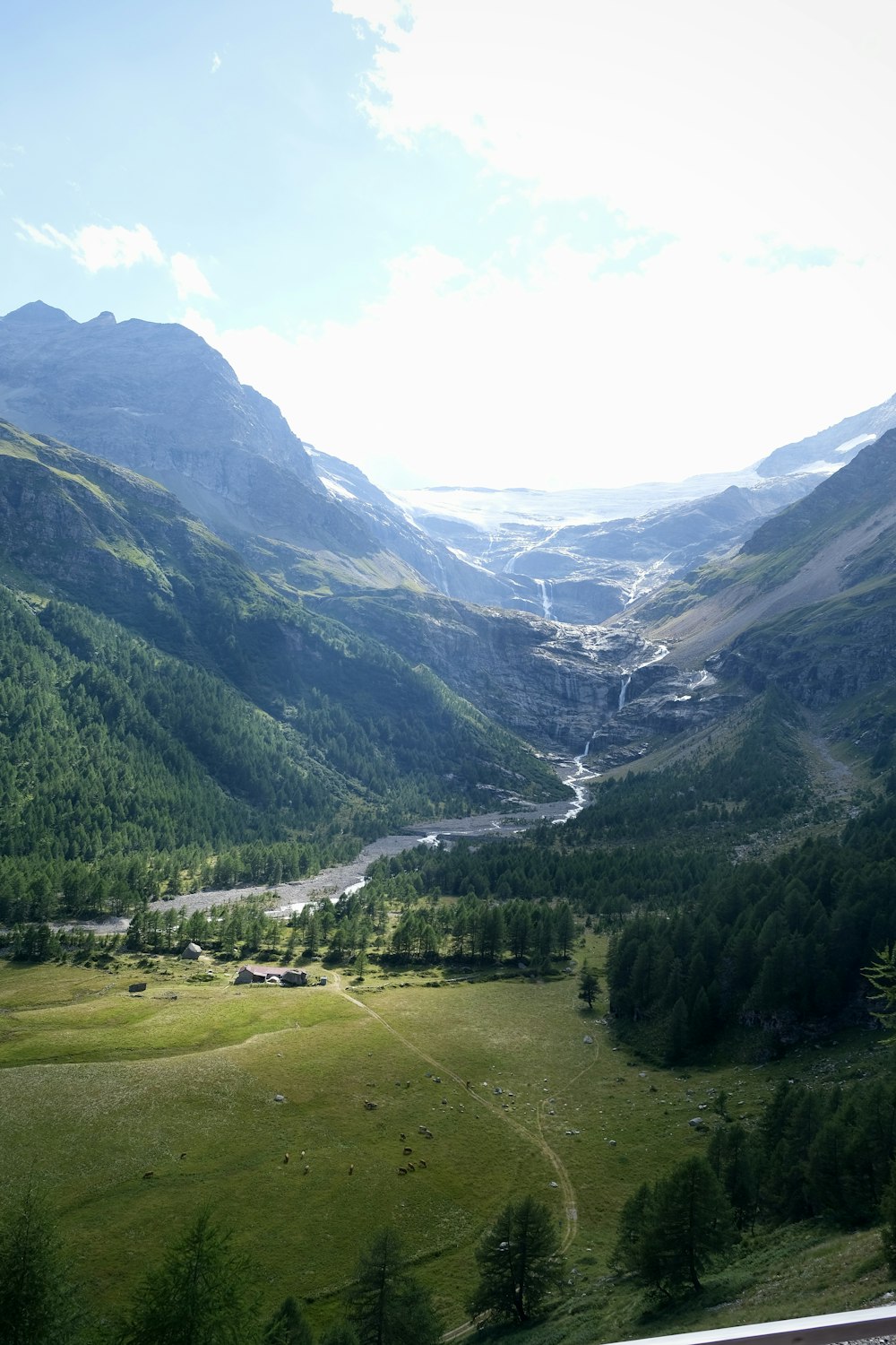 a valley between mountains