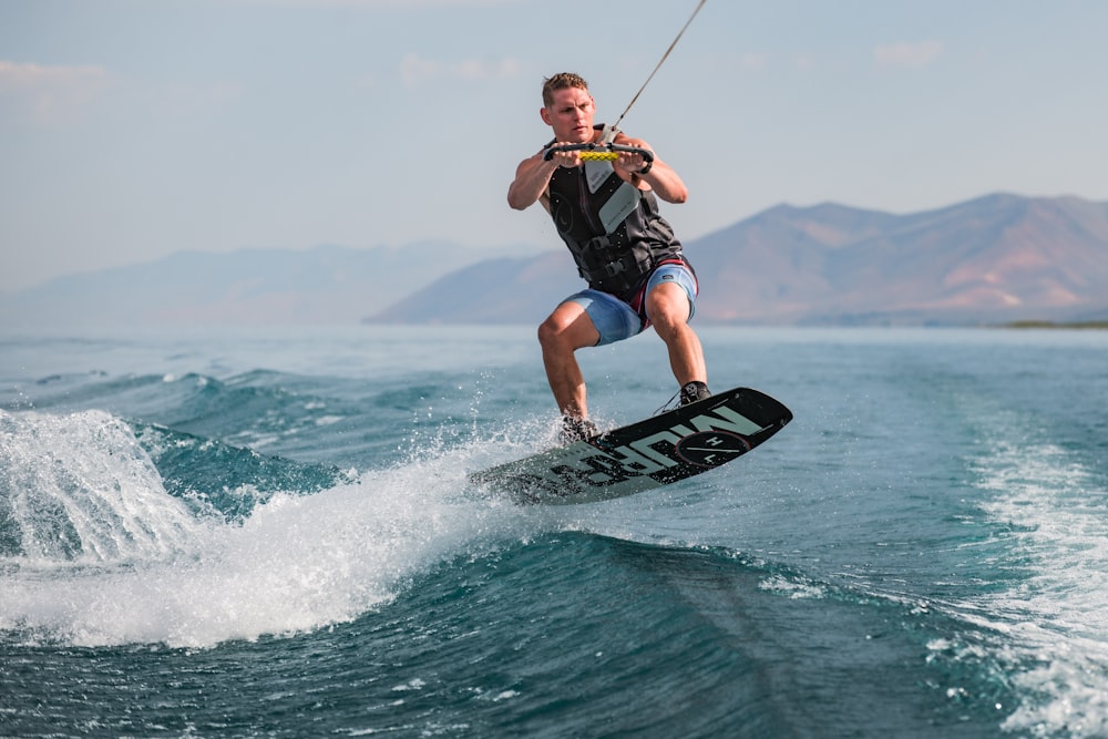 a man water skiing