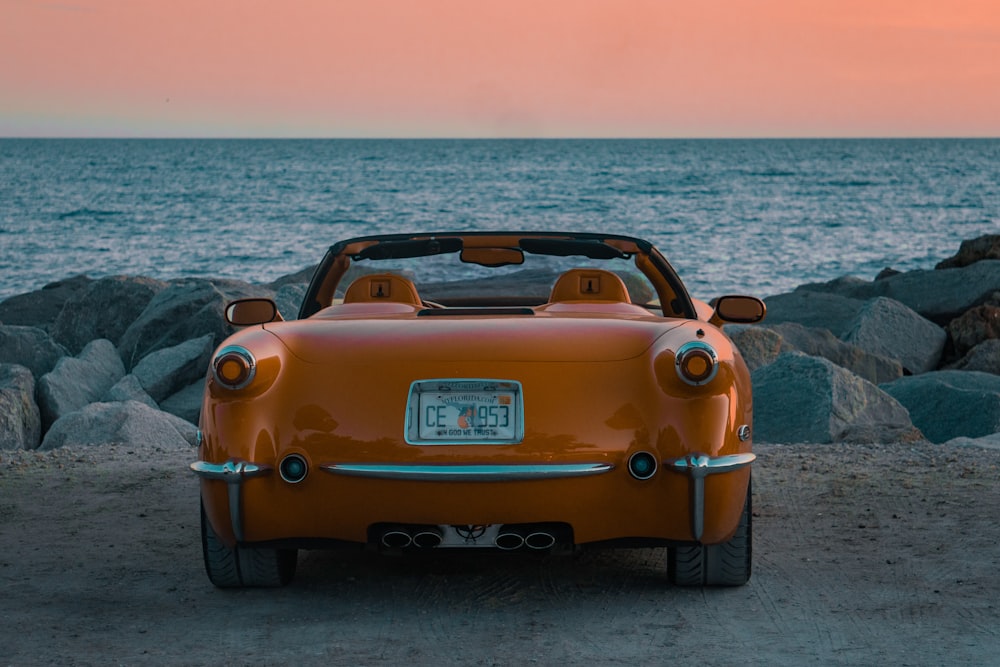 a car parked on a beach