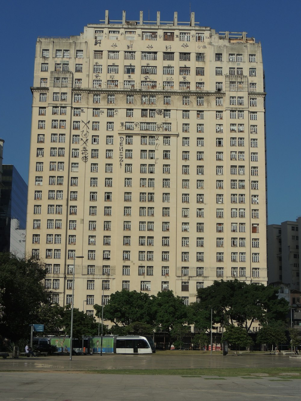 a tall building with many windows