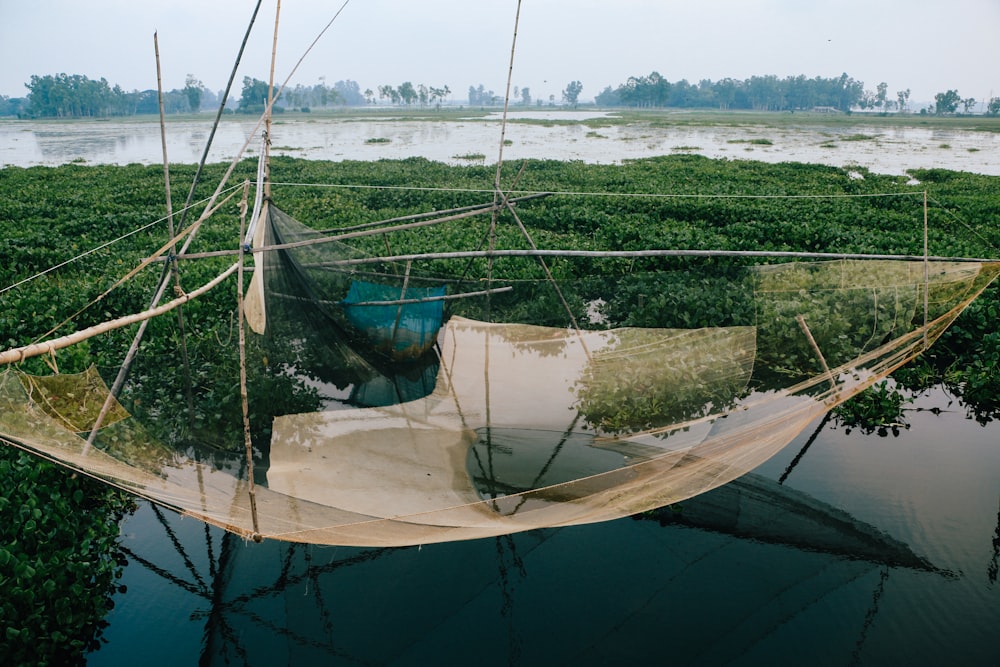 a boat on a river