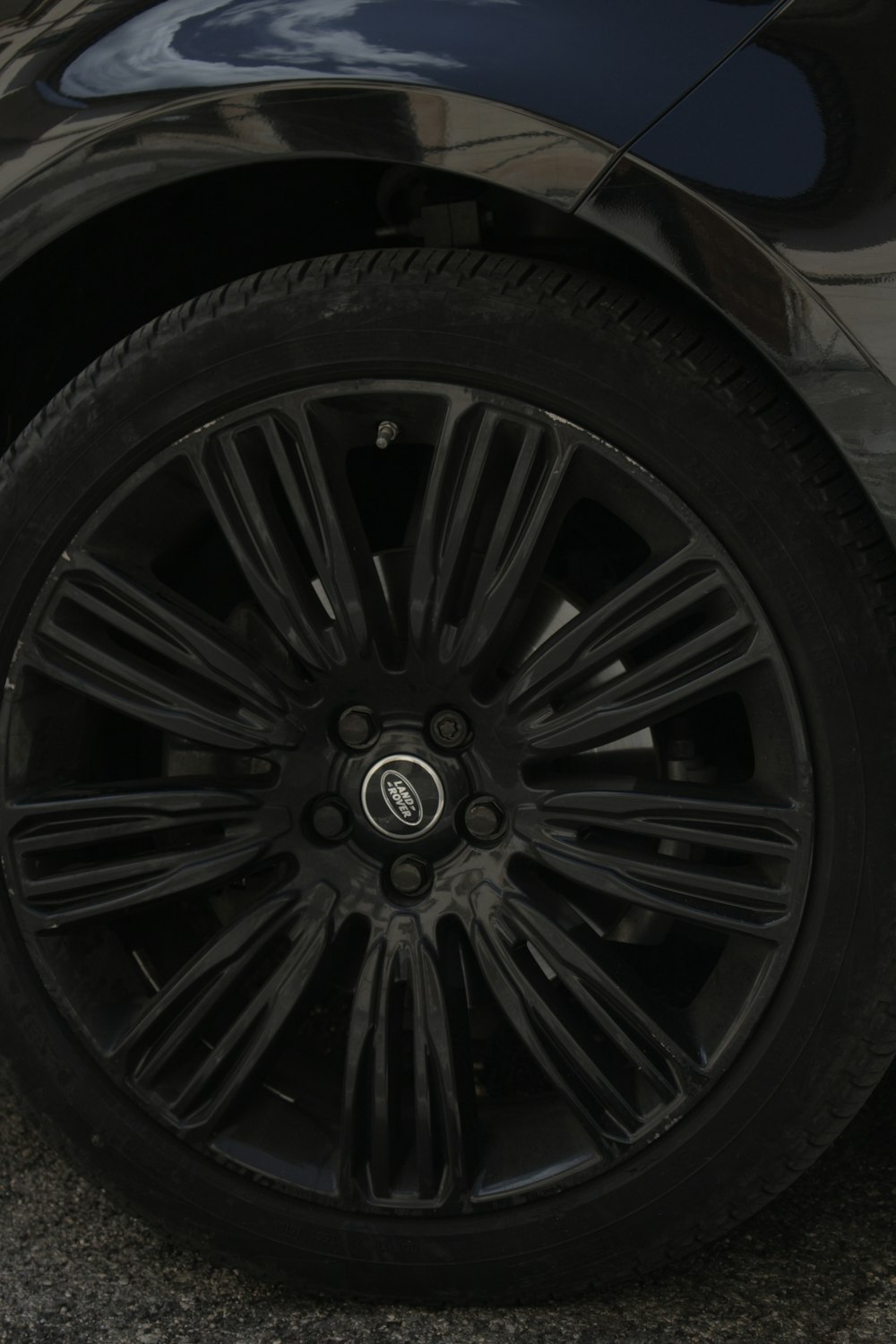 a close up of a car tire