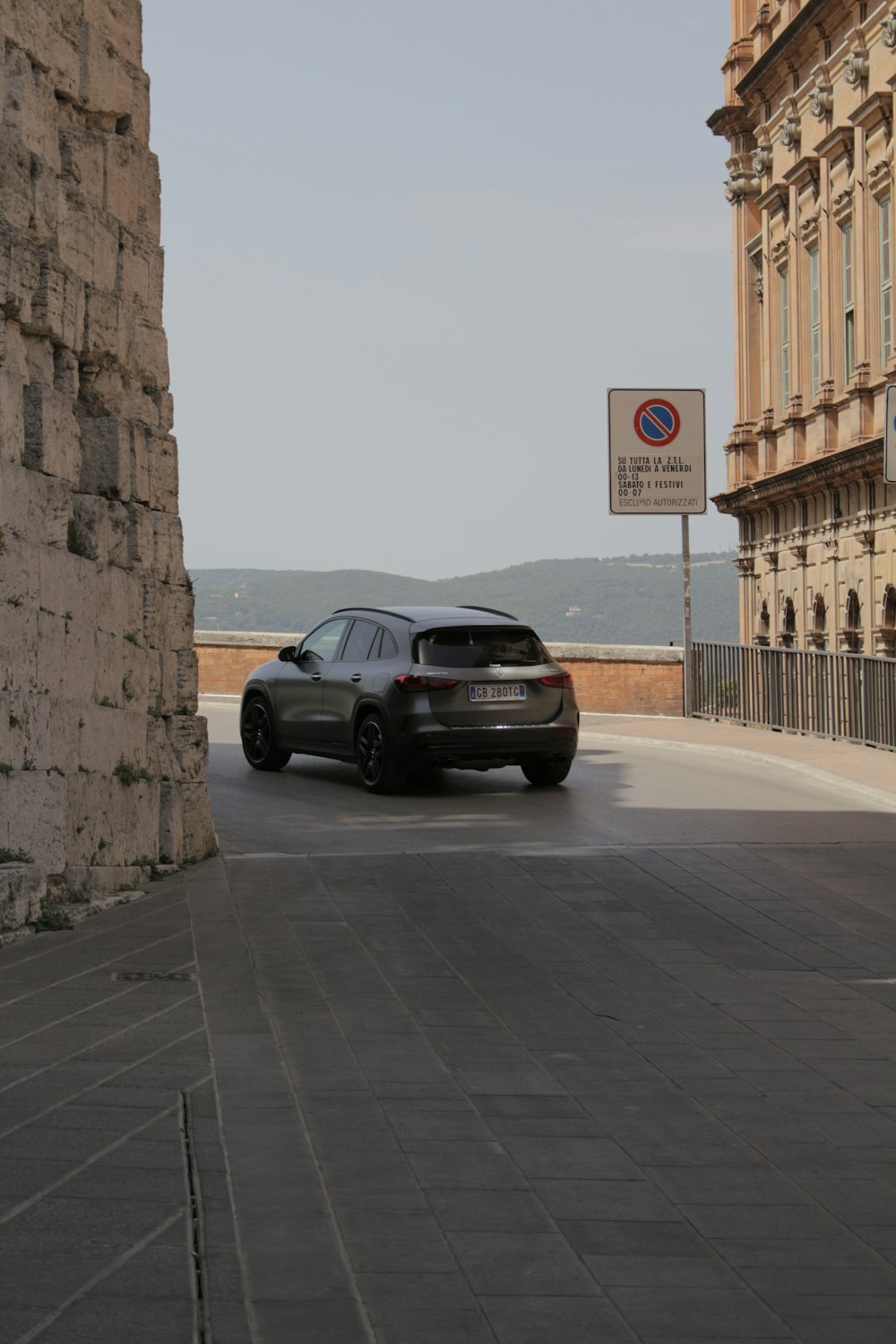 a car parked on a road