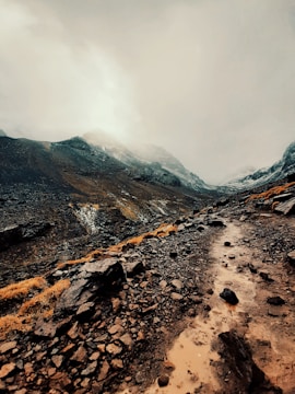 a rocky and snowy mountain