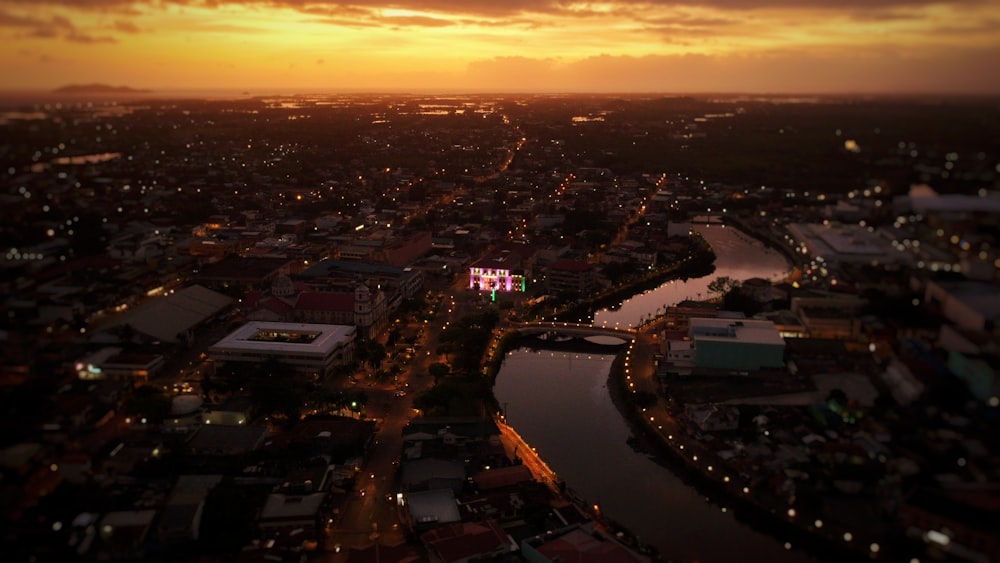 a city with a river running through it