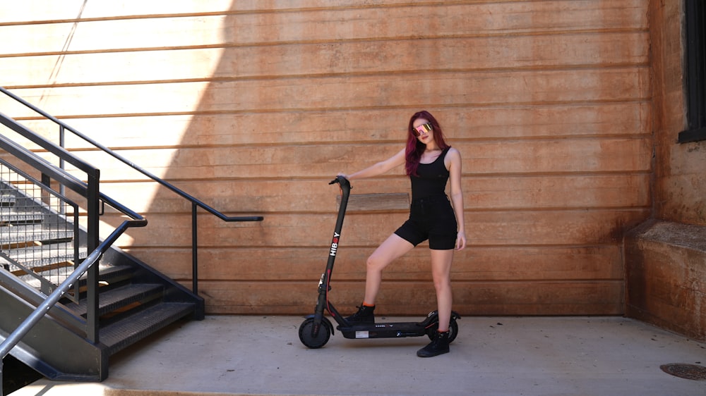 a woman on a skateboard