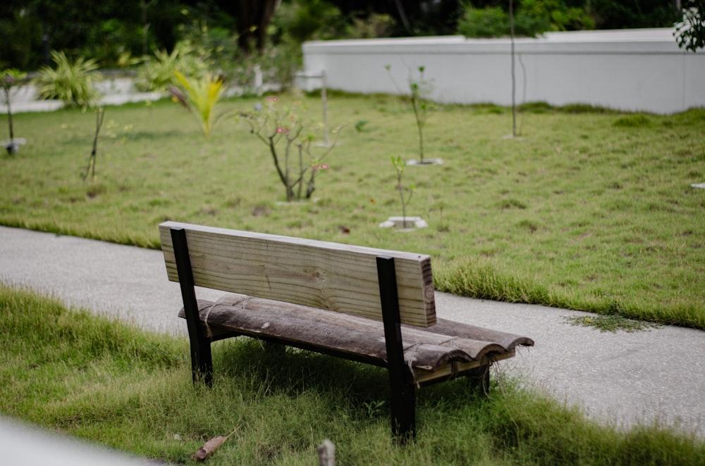 a bench sits unoccupied