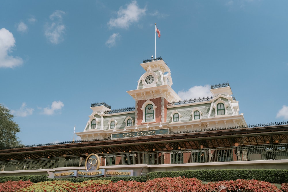 a large building with a clock tower