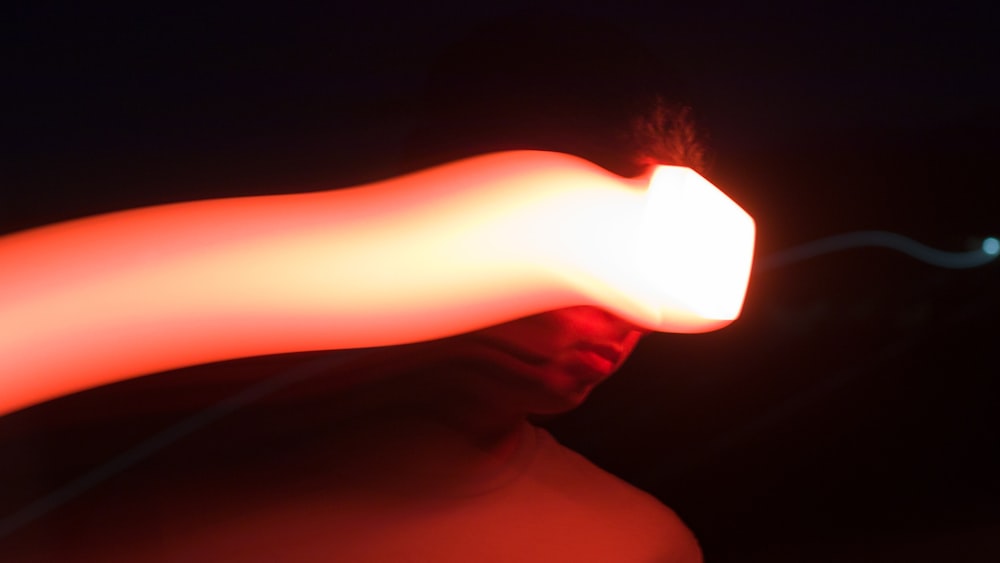 a person holding a light