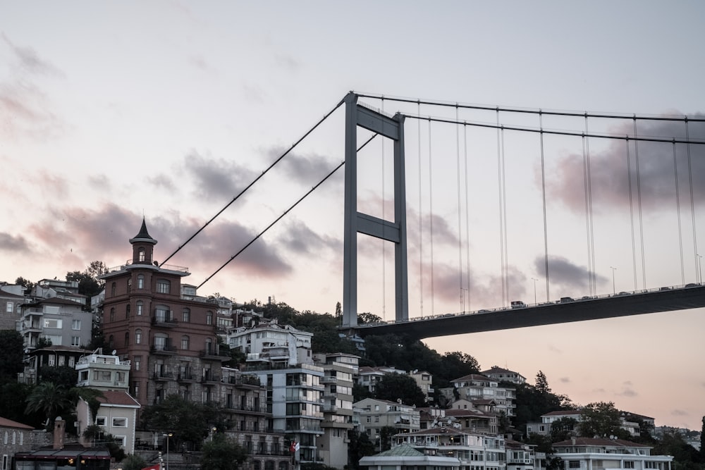 a bridge over a city