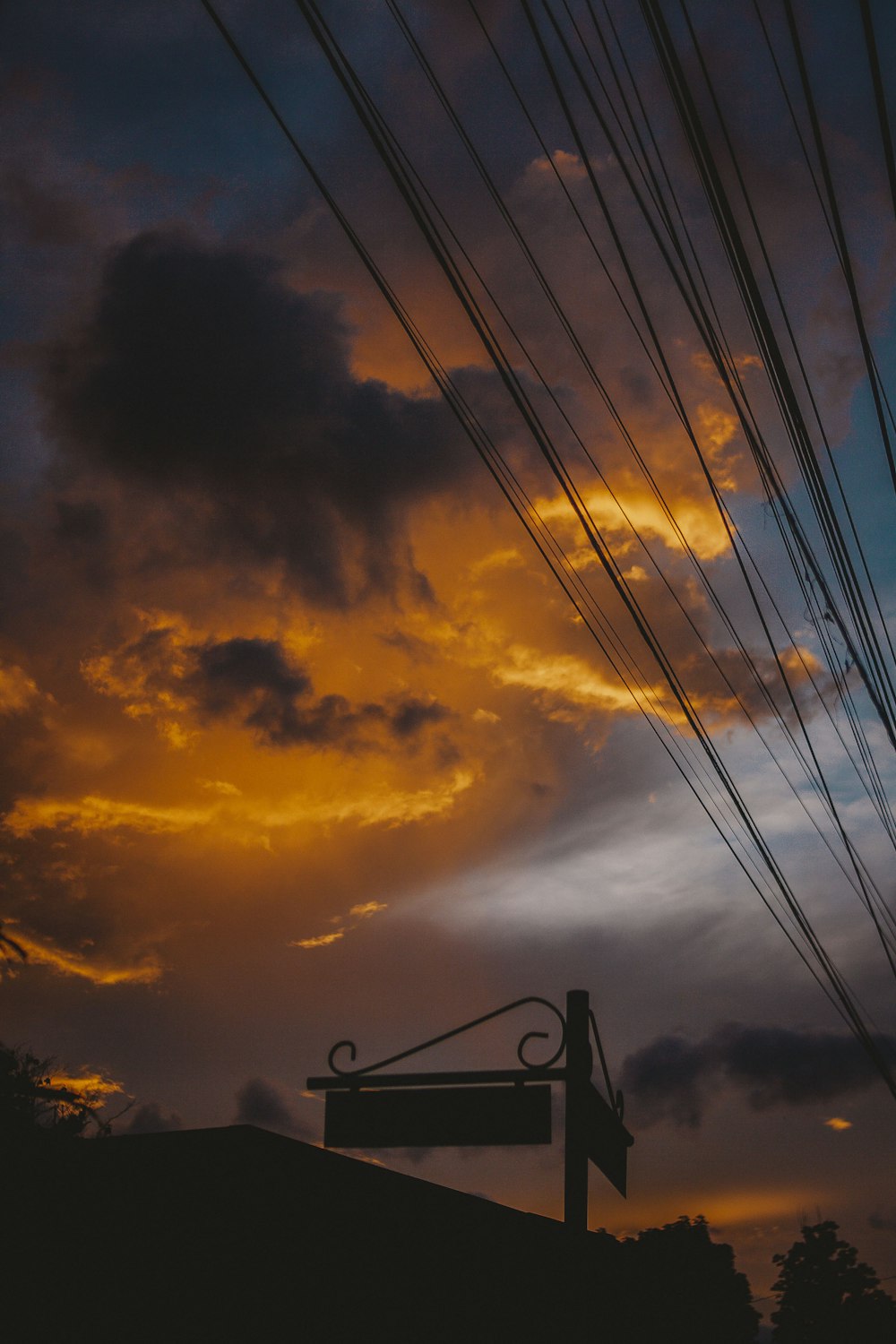 a sunset with clouds