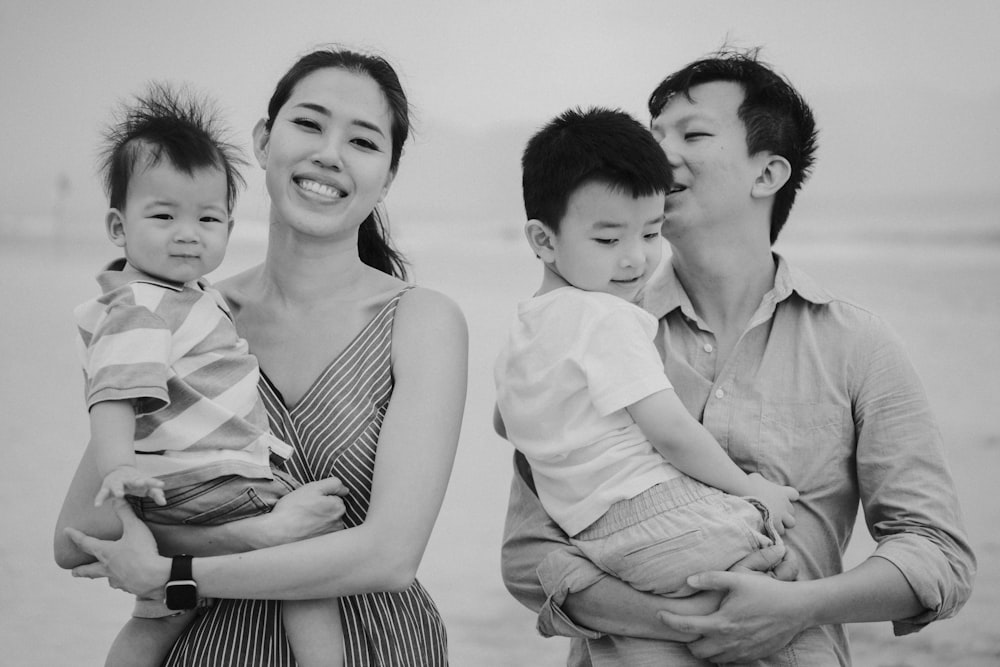 a family posing for a picture