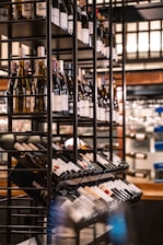 a room with shelves of objects