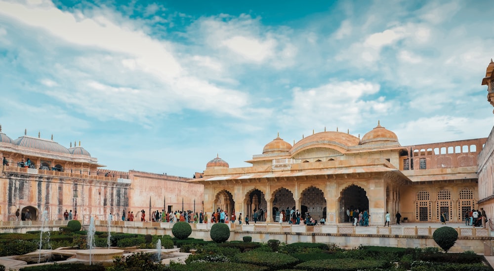 a large building with a courtyard