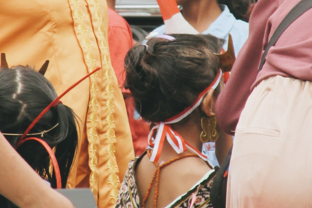 a person wearing a headdress