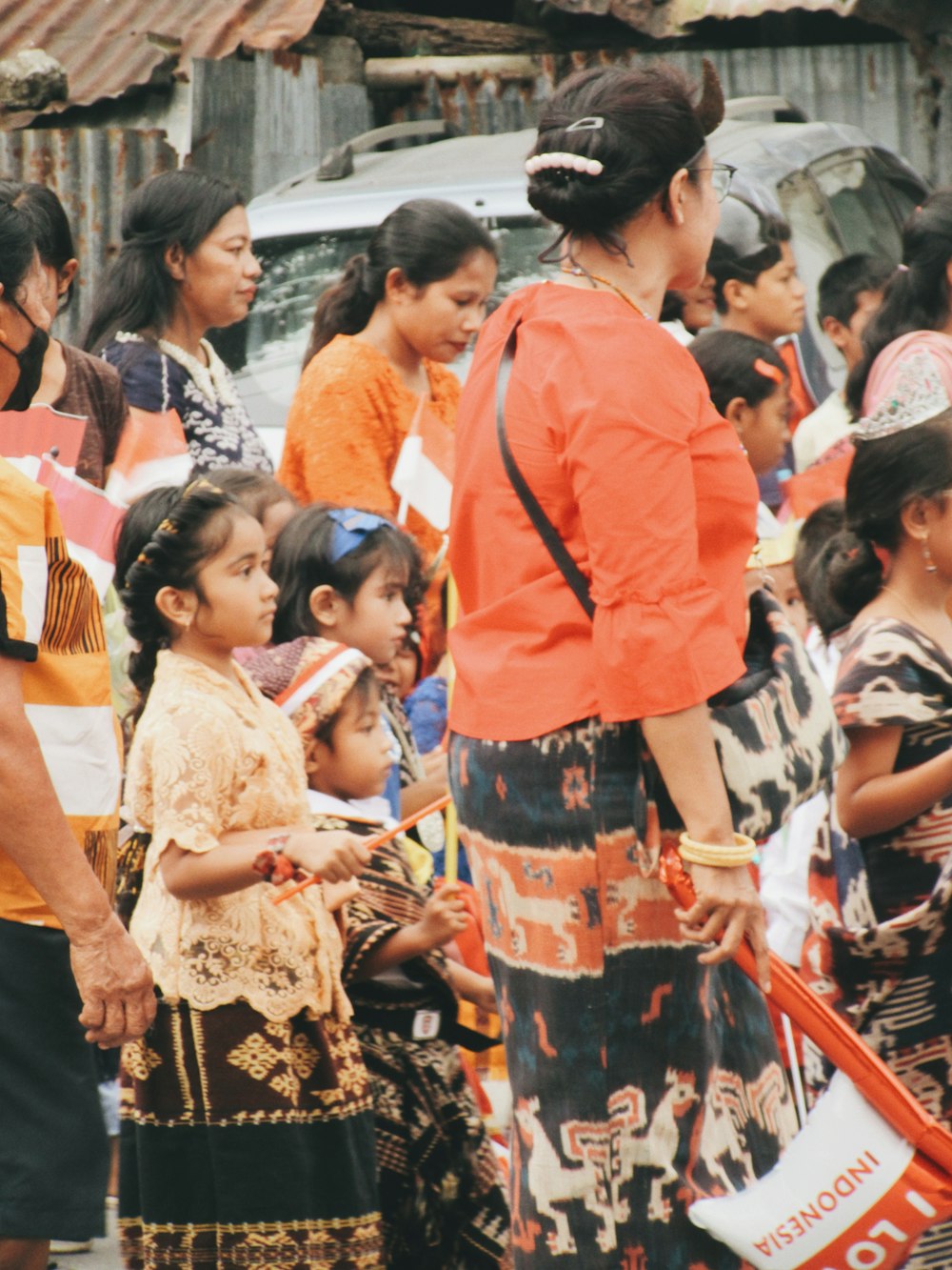 a group of people standing together