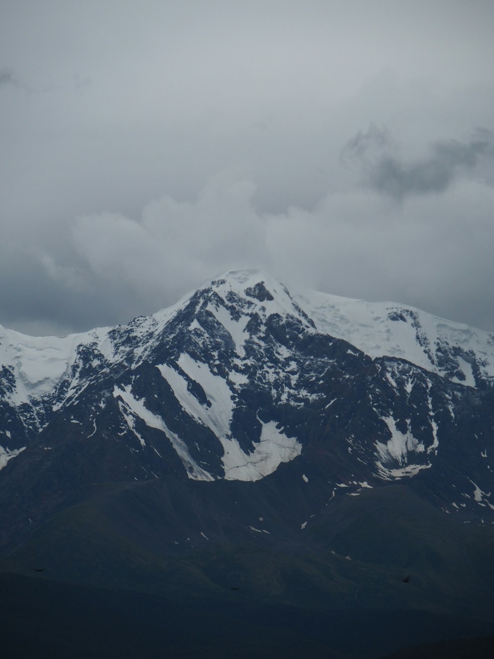 a mountain with snow