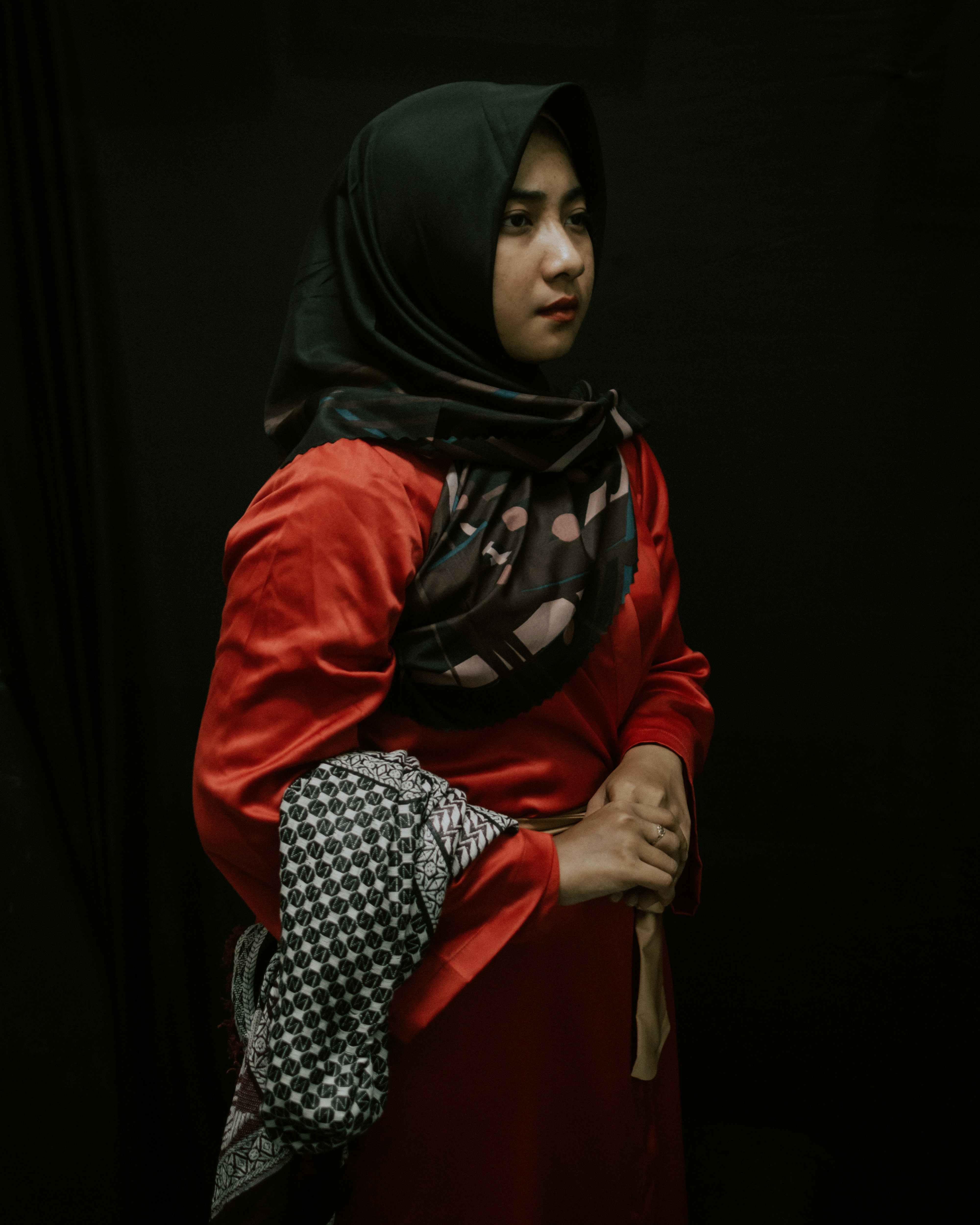 a person in a red robe