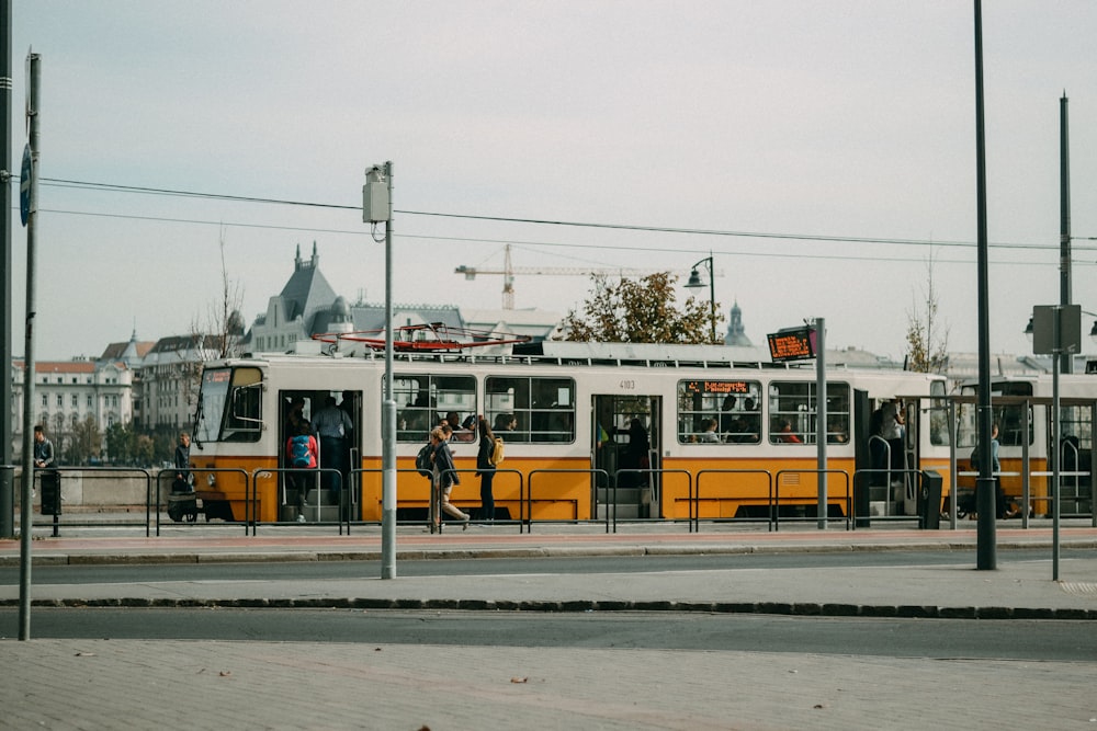 a train stopped at a station