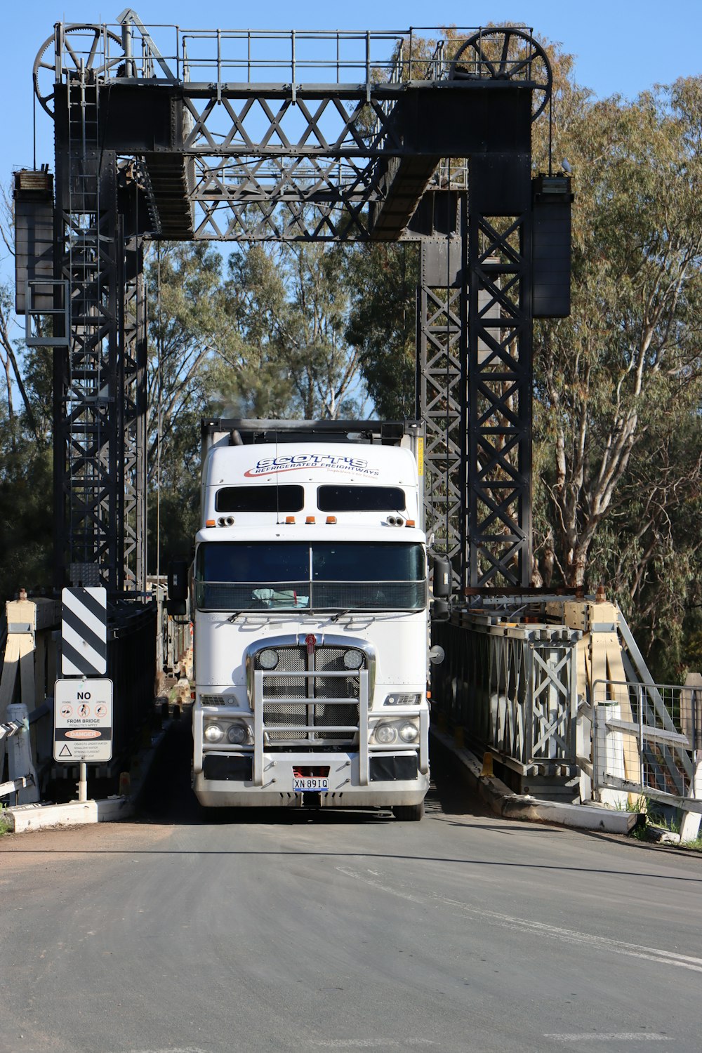 a truck on a bridge