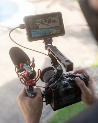 a person holding a device