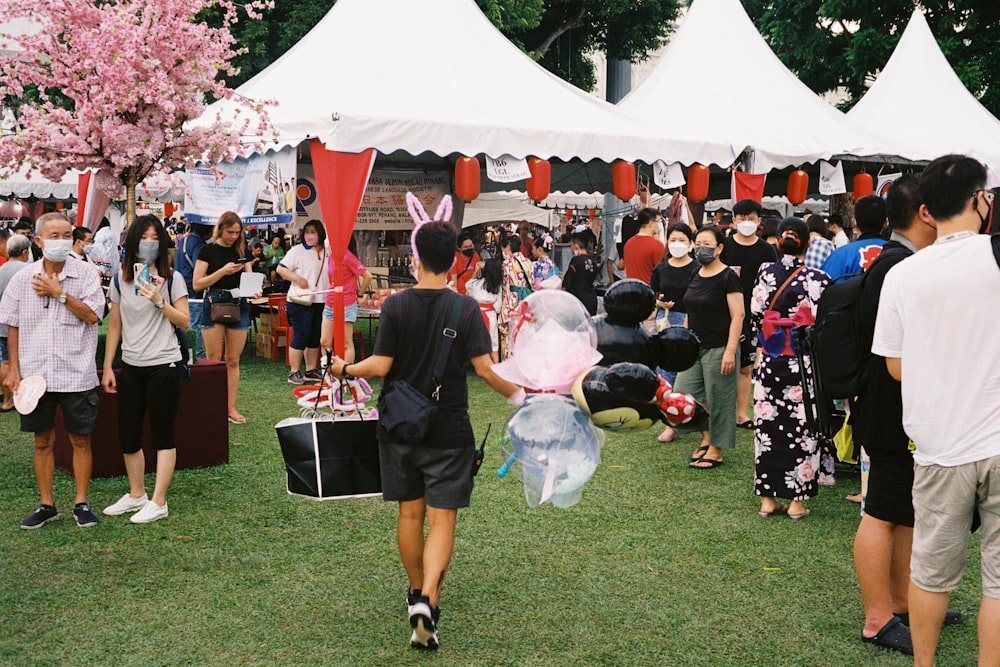 a group of people at an outdoor event