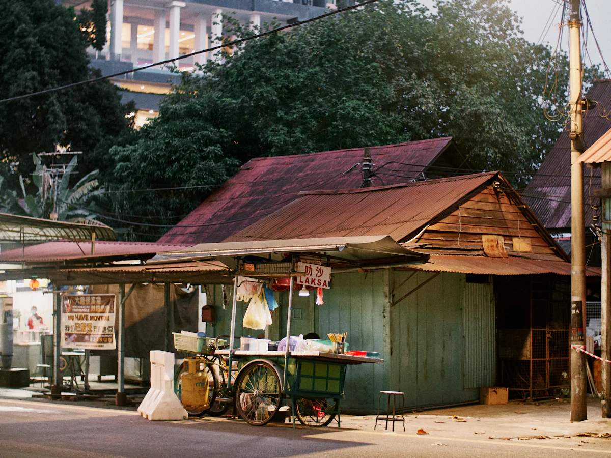 Heritage shophouse street in George Town, Penang