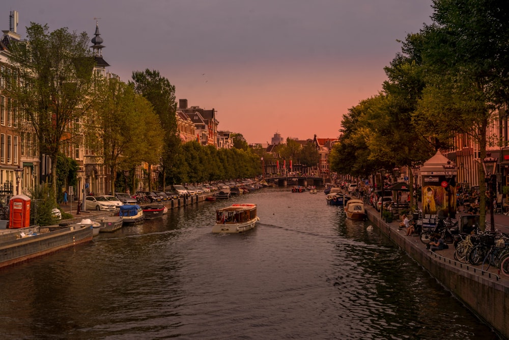 a river with boats on it