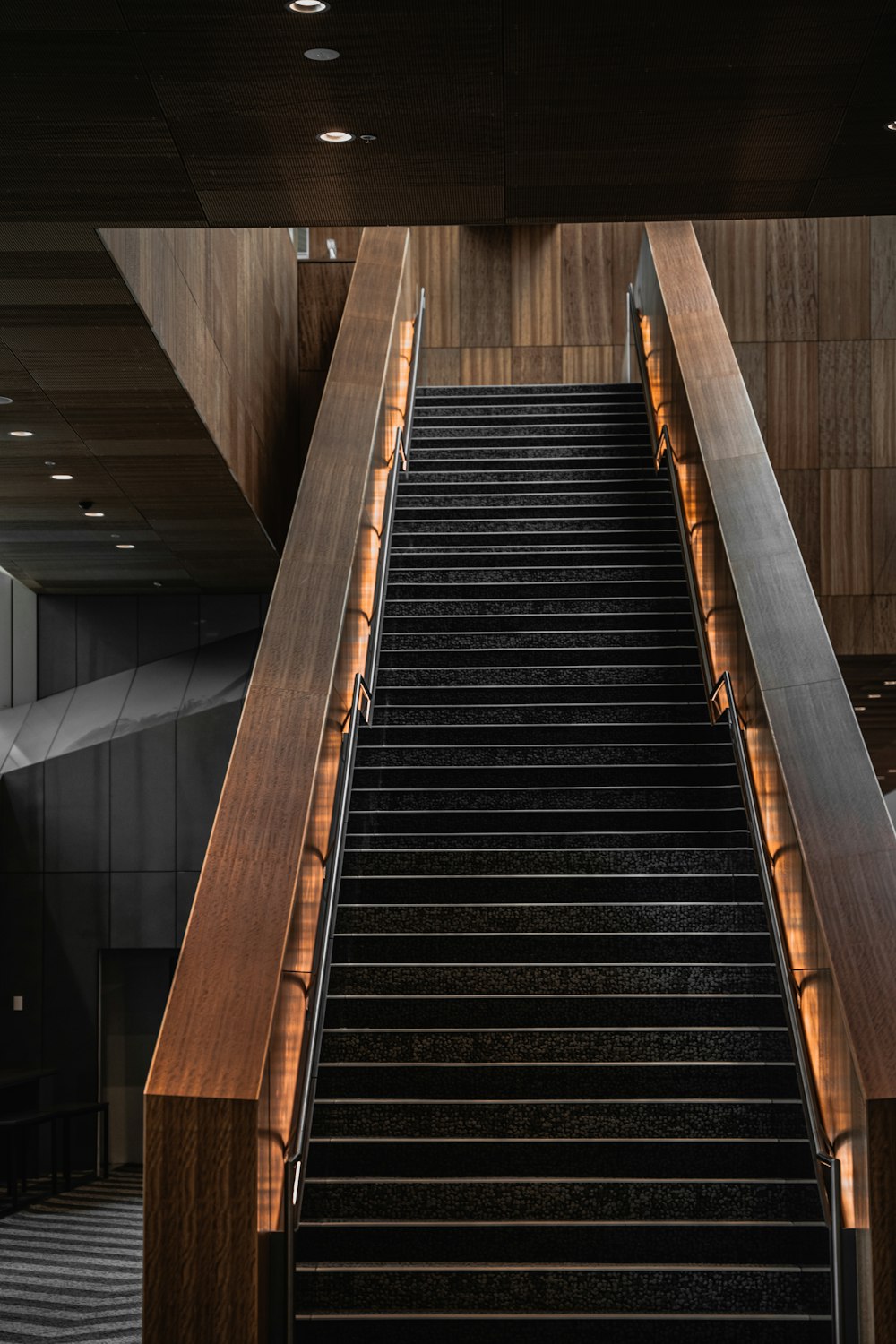 a staircase in a building