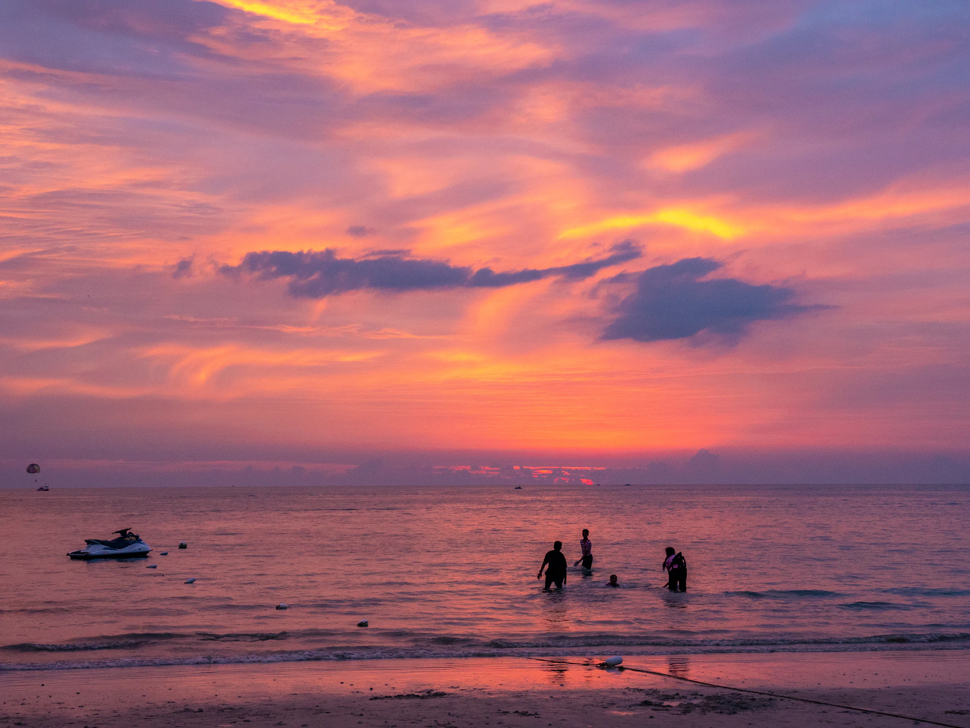 Pink and orange sunset over the sea