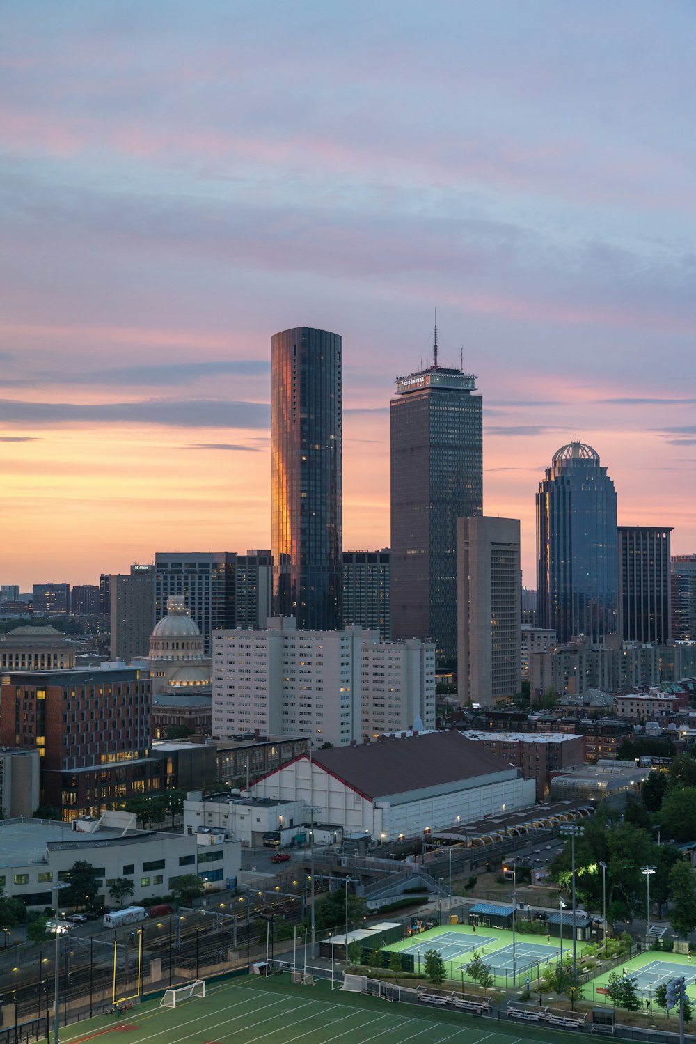 a city with tall buildings