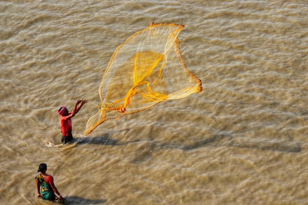 a person flying a kite