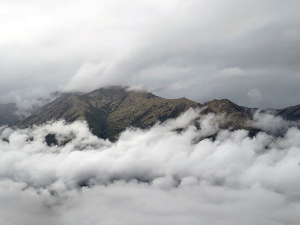 clouds and mountains in the distance