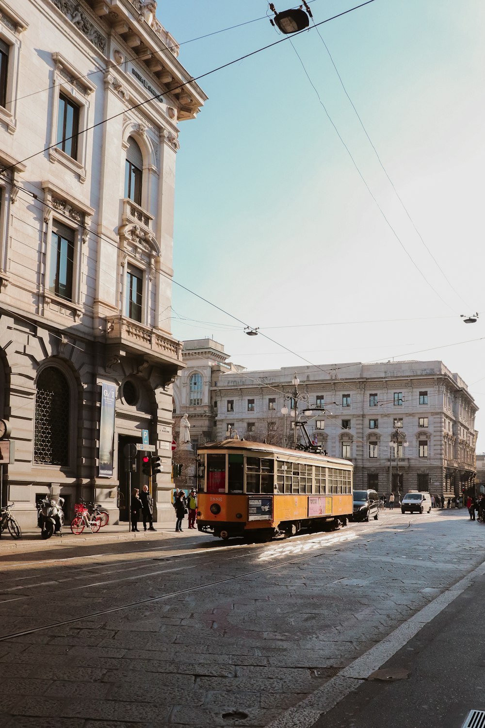 a trolley on a street