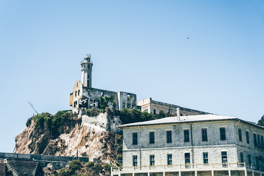 a building on a hill