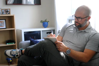 a man sitting on a couch