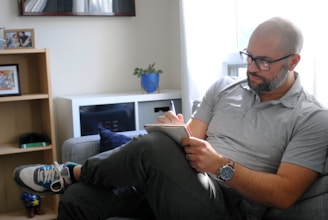 a man sitting on a couch