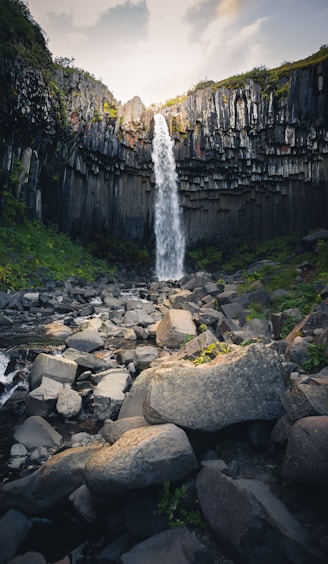 a waterfall over rocks