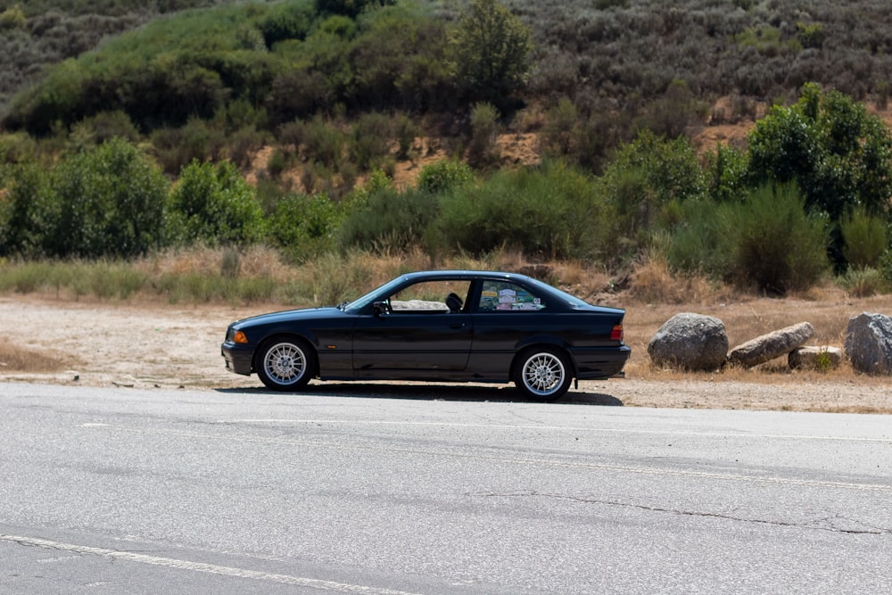 a car driving on a road