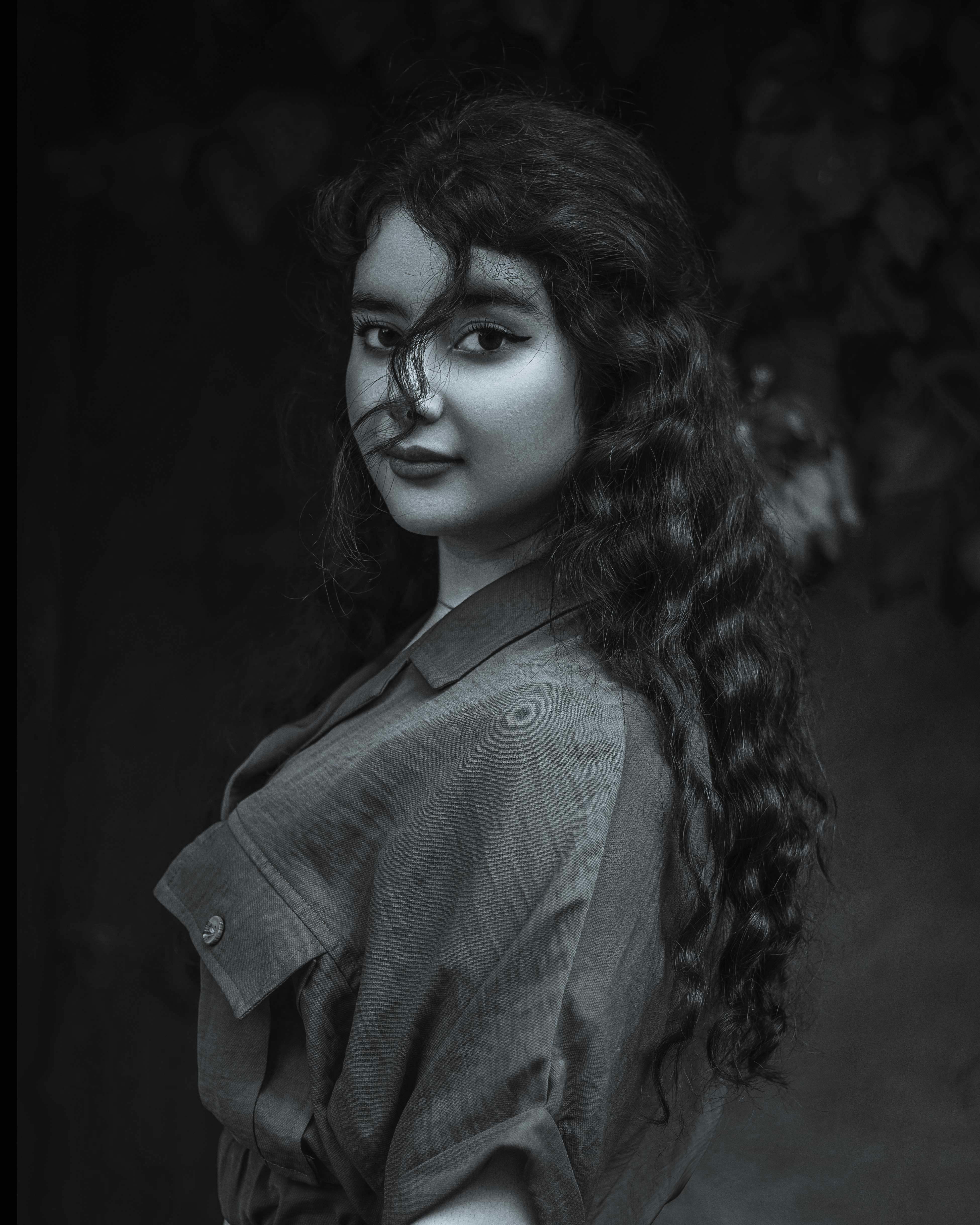 a person with long hair