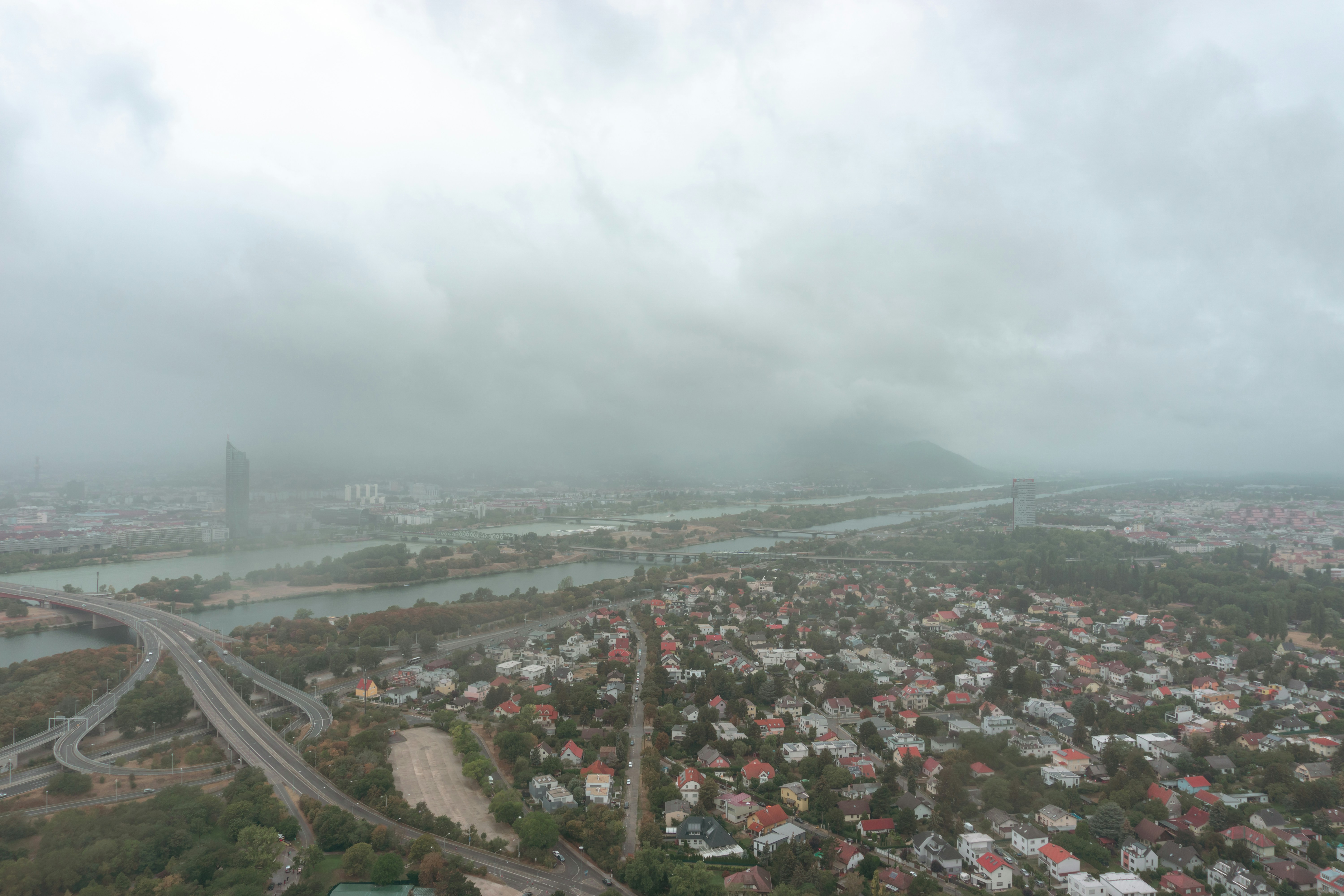 a city with a river running through it