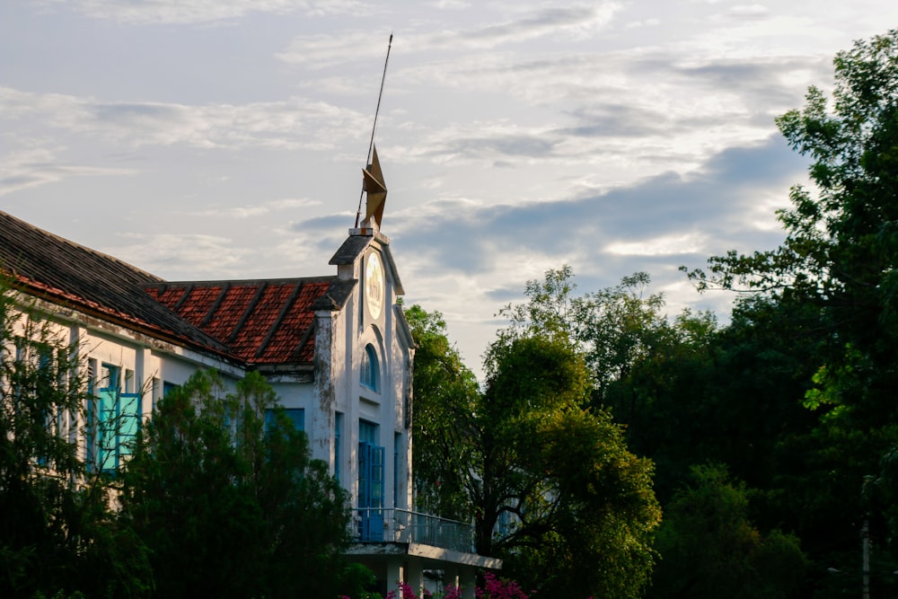 a church with a steeple